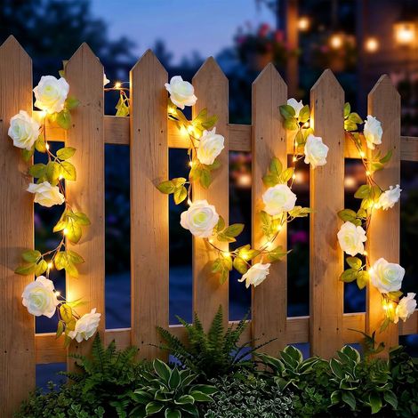 Indoor Fairy Lights, 2.2 m 40 LED Fairy Lights Artificial Rose Flower Battery Operated Waterproof 8 Modes Decoration for Bedroom, Wall, Balcony, Garden, Christmas, Wedding, Indoor, Outdoor, Party (1/5)