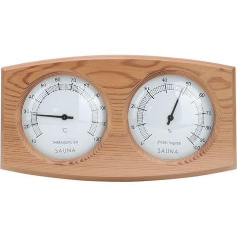 Termoigrometro in legno 2 in 1, termometro e igrometro per sauna e hammam, accessori per sauna. (1/5)