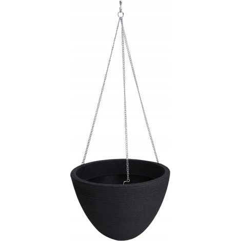 Vaso da fiori sospeso per balcone in plastica color antracite, 33 x 25 cm