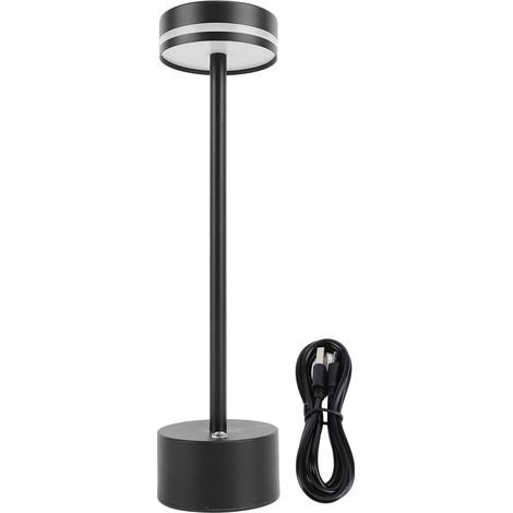 Lampe de table sans fil rechargeable, moderne, variable, 3 températures de couleur, portable, chevet, noir (1/5)