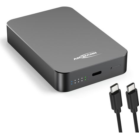 ANSMANN MagSafe Powerbank 10000 mAh, kabellose Powerbank mit USB C für iPhone