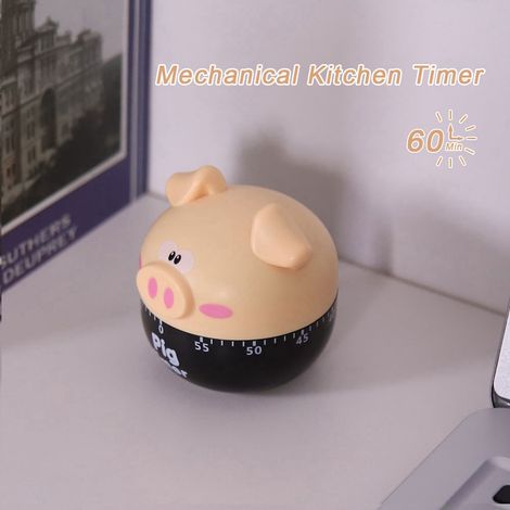 Minuteur de cuisine mécanique en forme de cochon mignon, outil de chronométrage pour la cuisson (1/5)
