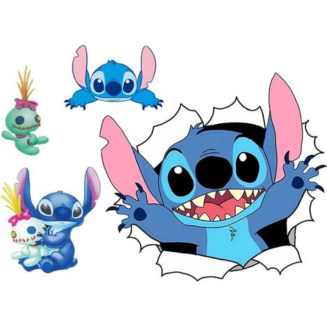 Stickers muraux Lilo et Stitch, dessin animé pour enfants, décoration murale Stitch (1/5)