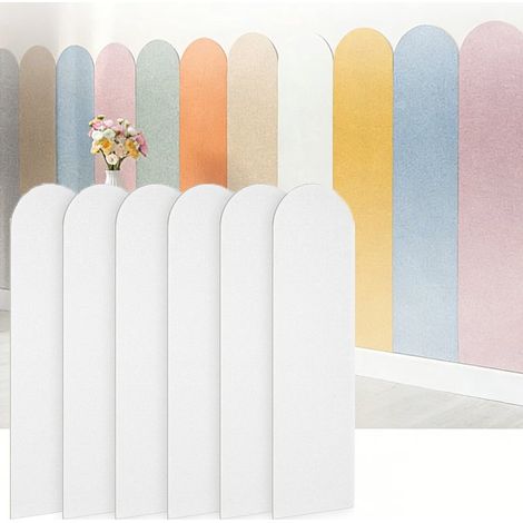 Panneau Mural 3D Autocollant - Lot de 6 - Protection Anti-Choc Murale 60x15x0.4 cm - Décoration Murale Moderne - Facile à Installer,Blanc (1/5)