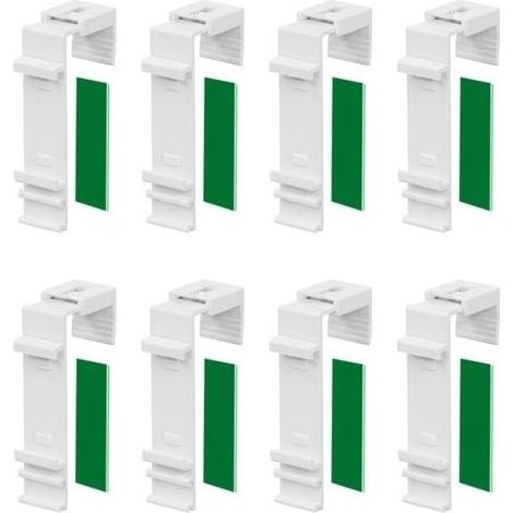 Set of 8 Brackets of Tightening Trips for Store Double Klemmfix to Fix and to Stick without drilling like Accessory or piece of Replacement for the Suspension to the window in PVC, Door of Balcony (1/5)