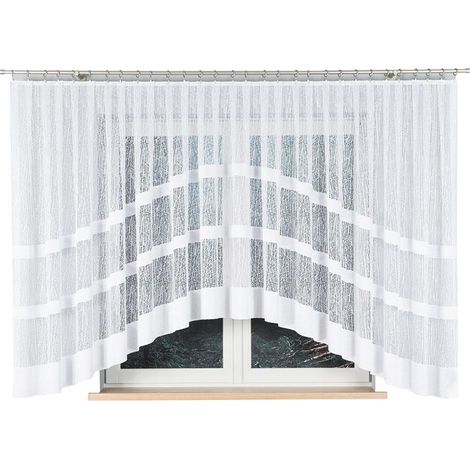 Wiktoria - Rideau jacquard prêt à poser avec fente en bas - 500 x 160 cm - blanc (1/5)