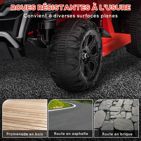 Moto électrique 6V à quatre roues pour enfants, vitesse maximale 2,5 km/h, convient aux enfants de 18 à 36 mois, dimensions 71 x 40,5 x 45 cm, rouge. (1/5)