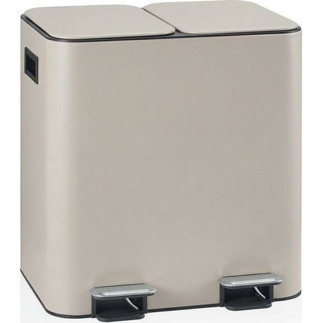 Abfallsammler / Mülltrennsystem Clean 10 - 30L (2x15L) Stahl beige hjh OFFICE
