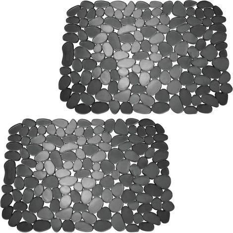 Alfombrillas recortables para fregadero (juego de 2) – fabricadas en PVC, absorbentes e impermeables – protegen fregaderos y vajilla – color negro
