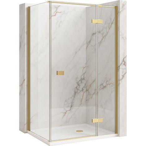 Cabina Doccia Rea Atlas Brush Gold 120X100 left