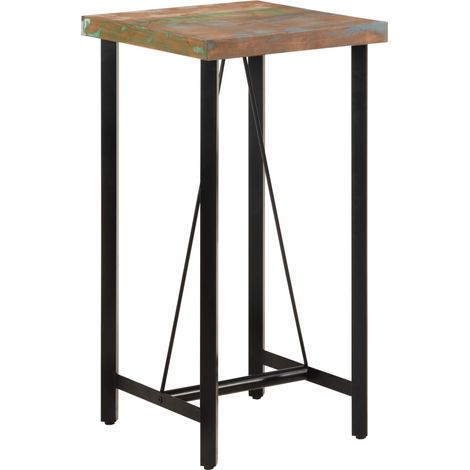 Mesa alta de hierro y madera maciza reciclada 55x55x107 cm vidaXL (1/5)