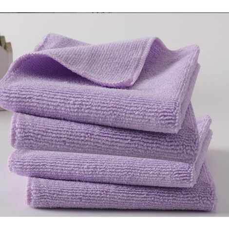 10 PCS Chiffons en Microfibre Doux, Antipoussière, Fenêtre, Nettoyage, Ménage, Chiffon, Lavable (Violet Clair) - 40x30 cm