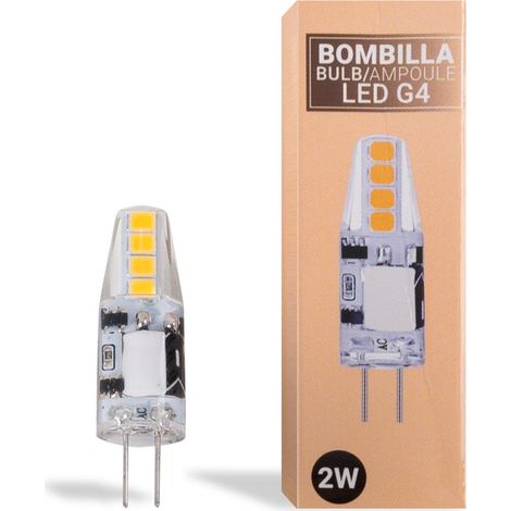 Bombilla LED G4 Bi-pin Siliconada 12V AC/DC - 2W - Blanco