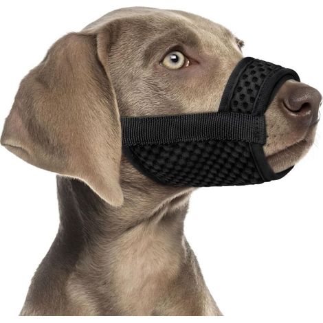Klettverschluss-Maulkorb für Hunde aller Größen, patentiertes, weiches Netzgewebe, ideal für Beagle- und Labradorwelpen zum Beißen, Kauen und zur Fellpflege. Atmungsaktiv und verstellbar, ermöglicht e (1/5)