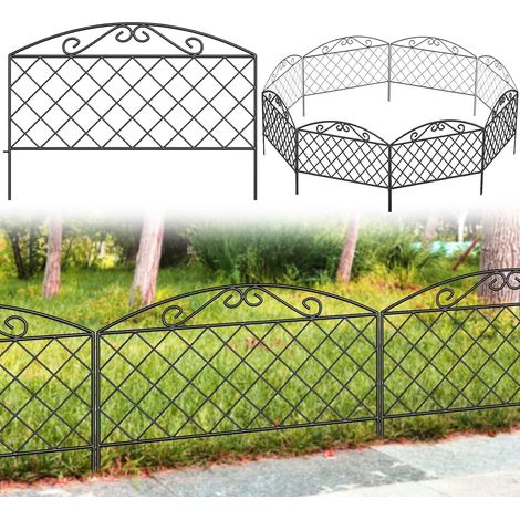 Clôture de jardin décorative - Panneaux de clôture de 44 cm (H) x 3 m (L) - Clôture anti-rouille pour extérieur - Clôture de bordure sans creusement - Clôture métallique pour jardin, patio (1/5)