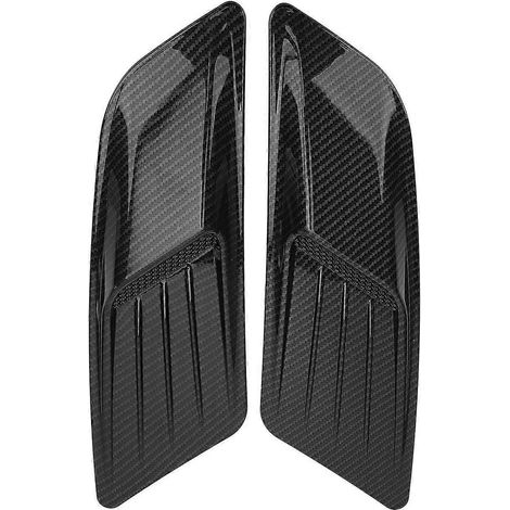 Pare-chocs avant universel garniture de capot en fibre de carbone, style sport, couvre-vent de capot, design aérodynamique, noir mat, facile à installer, compatible avec toutes voitures. (1/4)