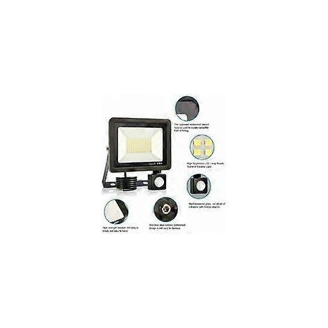 Projecteur LED 100W avec capteur, indice de protection IP65, lumière blanche froide de 60 000 lumens, convient à une utilisation dans les garages, les champs et autres lieux similaires. (1/5)