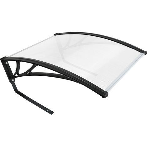 Marquesina para Puerta PC,Marquesina transparente - toldo moderno para puertas de entrada, marquesina para ventanas exteriores con soportes laterales, 100×78×50cm (1/5)