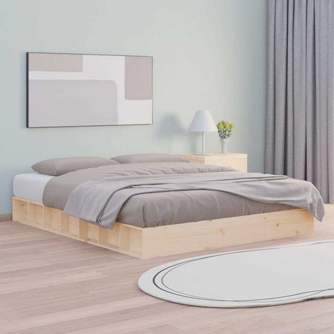 Lit adulte Contemporain  Cadre de lit 180x200 cm Super King Bois massif 73731 (1/5)