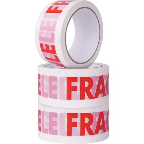 3 rouleaux de ruban adhésif d'emballage - x pour emballage marchandises fragiles sécurité déménagement 48 mm 50 m (1/5)