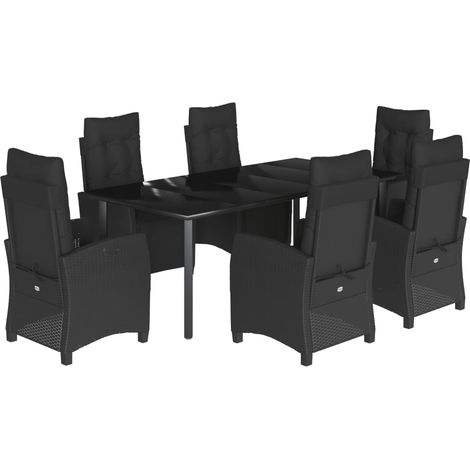 Maison Exclusive - Set de comedor de jardín 7 pzas y cojines ratá (1/5)