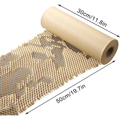 Papier d'emballage kraft alvéolé, prédécoupé et absorbant l'humidité et les chocs (1/5)