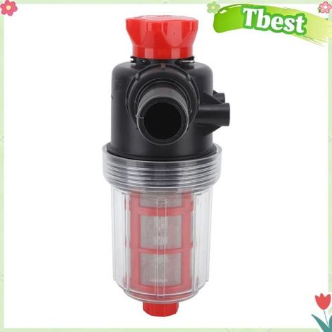 Tbest Filtre de pompe à eau d'irrigation √Filtre à Eau Pour Pompe jardin essence Connecteur 38 mm (tube Interface 25 mm (tuyau G1) (1/5)