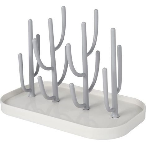 Albero asciugabottiglie, supporto asciugabottiglie rimovibile, bianco (1/4)