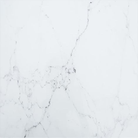 Dessus de table Blanc 60x60cm 6mm Verre trempé et design marbre (1/5)
