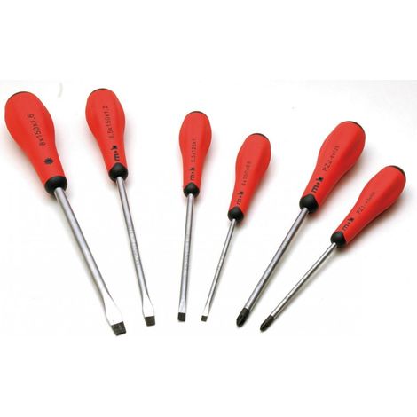 Jeu de 6 Tournevis Fente & Pozidriv® – Acier Chrome Vanadium - MOB (1/4)