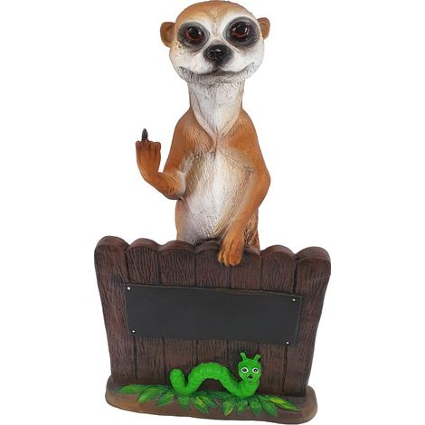Dekofigur Erdmännchen Mittelfinger 60 x 31 x 17 cm Gartenfiguren