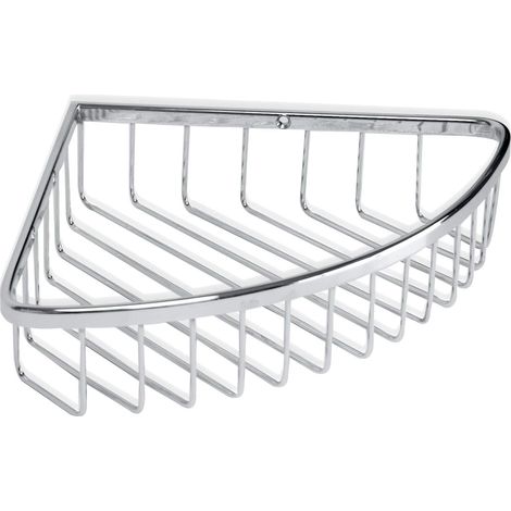 Étagère de salle de bain en acier inoxydable - vis incluses - compatible avec les systèmes de fixation sans perçage - résistante à l'humidité - style moderne - drainage rapide - 18 x 24 x 5 cm (1/5)