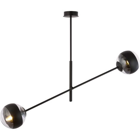 Suspension Emibig Linear 2xE14 noire verre 102cm IP20 (1/5)