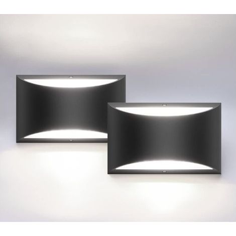 Applique murale salon et entrée,2 appliques intérieures, appliques en aluminium éclairées en haut et en bas,Lumière blanche (1/4)
