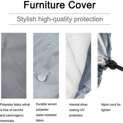 Housse de parasol 265 x 40/70/50 cm 210D Oxford Gris imperméable coupe-vent résistant aux UV indéchirable extra large avec mât télescopique housse parasol deporte (1/4)