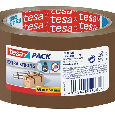 Tesa PVC-Verpackungsklebeband 57173 Braun 50x66 m 6er-Pack