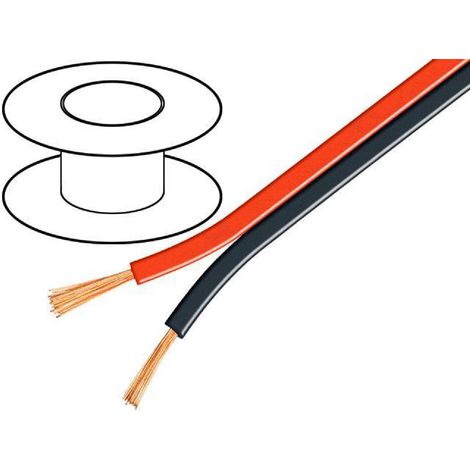 Cable de haut parleurs 2x0.5mm2 - 100m - OFC - Rouge Noir
