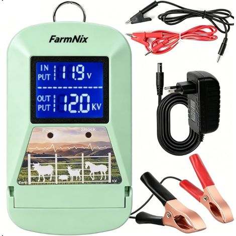 Électrificateur de clôture électrique avec affichage LED, 12 V 3J (1/5)