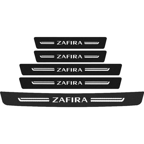 (5 pièces) Autocollants de protection de seuil de porte de voiture en fibre de carbone pour Opel ZAFIRA,logo,protections de pédale d'entrée de porte (1/3)