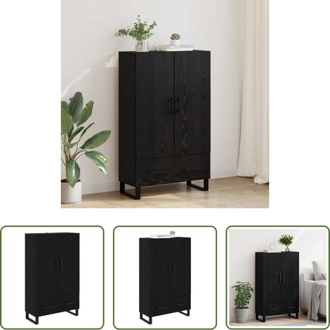 vidaXL Hochboard Wohnzimmer - Highboard Schwarz Eichen-Optik 69,5 x 30 x 115 cm Holzwerkstoff (1/5)