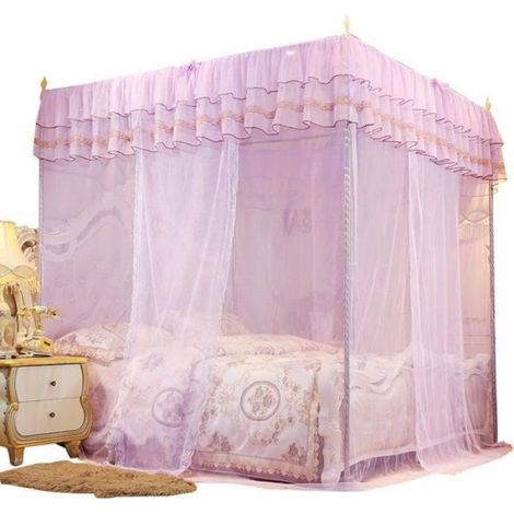 Moustiquaire à baldaquin - Tbest - 120x200x200 cm - Polyester - Style princesse - Pourpre (1/3)