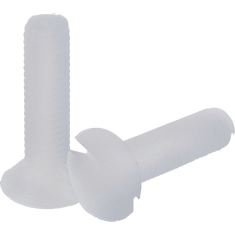 Vis à métaux RS PRO M5 à tête Fraisée fendue en Nylon, 20mm ( Prix pour Sachet de 100 )