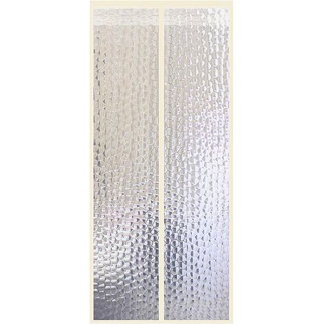 Cache-porte de climatiseur transparent avec bande de fermeture magnétique, design unique, 100200cm, beige et jaune.