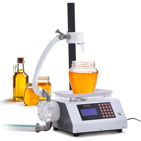 VEVOR Machine de Remplissage de Liquide Automatique Capacite de Pesee 50-5000 g Remplisseuse de Bouteilles Numerique Pompe a Engrenages pour Miel, Huile, Vin, Detergent, Liquides Visqueux, Buse Unique