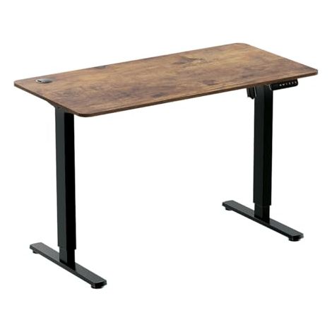 LogiLink Escritorio de Altura Regulable eléctricamente (Estructura de Mesa con Tablero de Mesa) con 1 Motor, Altura Ajustable almacenable, Altura 720 – 1140 mm, Color de la Estructura: Negro, Parte