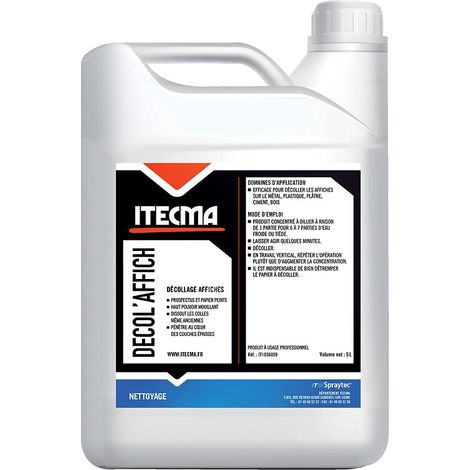 Décolleur d'affiches Decoll' affich bidon de 5 litres - ITW SPRAYTEC ITECMA