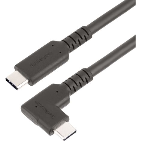StarTech.com Câble USB-C Robuste à Angle Droit de 1m, USB 3.2 Gen 2 (10 Gbps), Cordon de Transfert de Données USB-C à C Complet - Mode Alt DP 4K 60Hz, 100W Power Delivery - Câble USB Type-C à 90 Degré (1/3)