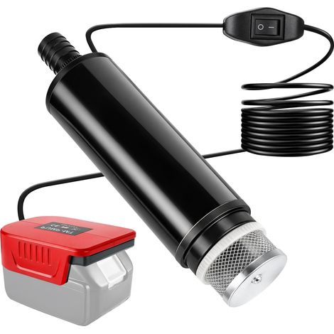 Pompe Submersible Compatible avec Batterie 18V, 30 L/min, Pompe de Jardin Silencieuse, Mini Pompe à Eau pour Récupérateur d'Eau de Pluie, Piscine, Bassin, Arrosage (Batterie Non Incluse) (1/5)