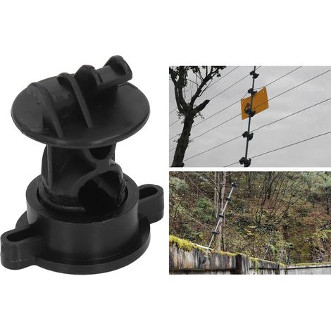 100 Pièces Par Lot Isolateurs pour Clôture Électrique Boulon Universel Poteau Intermédiaire 9.5mm en Plastique ABS Noir - KZQ (1/5)