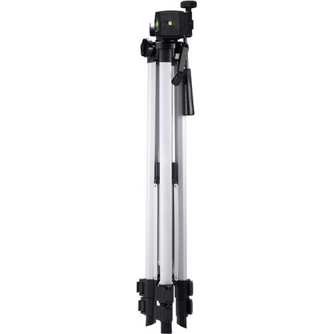 [NEUWERTIG] B-Ware Toolcraft Tripod 1/4 Zoll Arbeitshöhe   150cm Silver Inox Wasserwaage Stativ